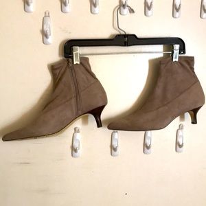 Neutral suede booties